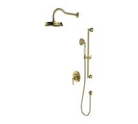 OMNIRES Armance - Conjunto de ducha con grifo empotrado, con cuerpo de montaje, diámetro 22,5 cm, latón cepillado SYSAM20BSB