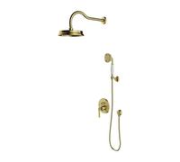 OMNIRES Armance - Conjunto de ducha con grifo empotrado, con cuerpode montaje, diámetro 22,5 cm, latón cepillado SYSAM10BSB