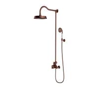 OMNIRES Armance - Conjunto de ducha con termostato, diámetro 22,5 cm, cobre cepillado AM5244-6ORB