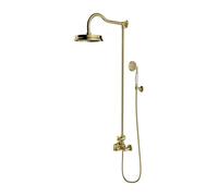 OMNIRES Armance - Conjunto de ducha con termostato, diámetro 22,5 cm, latón cepillado AM5244-6BSB