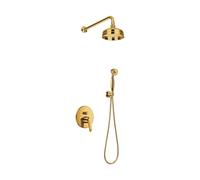Omnires Art Deco conjunto bañera/ducha empotrado con rociador con efecto lluvia oro SYSAD27GL
