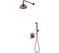 Omnires Art Deco conjunto de ducha empotrado con rociador con efecto lluvia cobre SYSAD28ORB