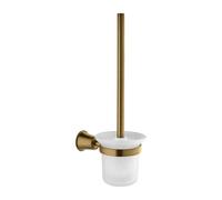 OMNIRES Art Line - Escobilla de WC de pared con soporte, bronce cepillado/vidrio esmerilado AL53620BR