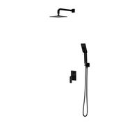 OMNIRES Baretti - Conjunto de ducha con grifo empotrado, con cuerpode montaje, 20x20 cm, 3 chorros, negro mate SYSBA10BL