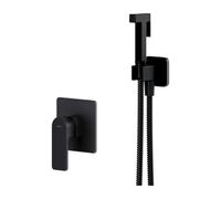 OMNIRES Baretti - Grifo de bidé empotrado con ducha, con cuerpo, negro mate SYSBABI1XBL
