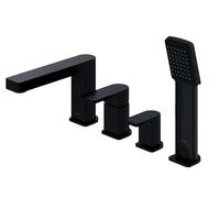OMNIRES Baretti - Grifo para borde de bañera, instalación de 4 orificios, negro mate BA7832BL