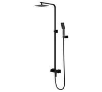 OMNIRES Baretti - Set de ducha con grifo, 20x20 cm, 3 chorros, negro mate BA7844BL