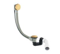 OMNIRES CGS - Juego de desagüe y rebosadero para bañera, longitud 81 cm, oro cepillado TK104-PLUS-3.07+64-SGLB