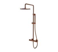 OMNIRES Contour - Conjunto de ducha con termostato, diámetro 25 cm, cobre cepillado CT8044CPB