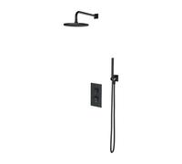 OMNIRES Contour - Conjunto de ducha con termostato empotrado, con cuerpo de montaje, diámetro 25 cm, antracita cepillada SYSCT11AT