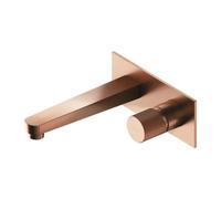 OMNIRES Contour - Grifería de lavabo empotrada, instalación de 2 orificios, con cuerpo, cobre cepillado CT8015CPB