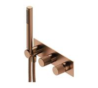 OMNIRES Contour - Grifo empotrado con cuerpo, para 2 dispositivos, con accesorios, cobre cepillado CT8035-1CPB