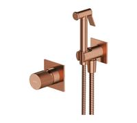OMNIRES Contour - Grifo para bidé empotrado, con ducha, con cuerpo, cobre cepillado SYSCTBI1CPB