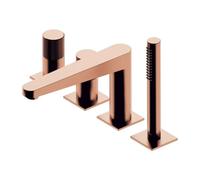 OMNIRES Contour - Grifo para el borde de la bañera, instalación de 4 orificios, cobre cepillado CT8032CPB