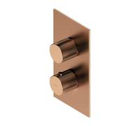 OMNIRES Contour - Grifo termostático empotrado, para 2 dispositivos, cobre cepillado CT8036CPB