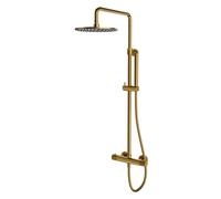 OMNIRES Contour - Juego de ducha con termostato, diámetro 25 cm, oro cepillado CT8044GLB