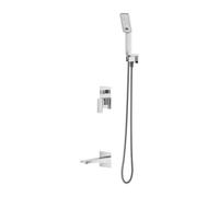 OMNIRES Fresh - Grifo de bañera empotrado, instalación de 3 orificios, con cuerpo de montaje, 3 chorros, con accesorios, cromo SYSFRW01CR