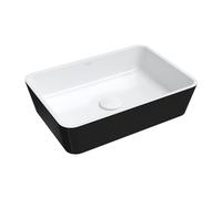 Omnires M+ lavabo 50x35 cm rectangular sobre encimera blanco-negro brillante PARMAUNBCP