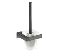 OMNIRES Nelson - Escobillero de pared con soporte, cristal/grafito cepillado NL80620GR