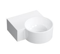 Omnires Ovo M+ lavabo 33x34 cm esquina clásico-sobre encimera brillante OVO335UWLBP