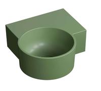 OMNIRES Ovo M+ - Lavabo 34x35 cm, sin rebosadero, sin orificio para el grifo, derecha, oliva mate OVO335UWPOL
