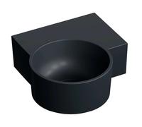OMNIRES Ovo M+ - Lavabo 34x35 cm, sin rebosadero, sin orificio para el grifo, derecho, negro mate OVO335UWPBLV