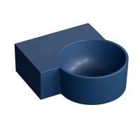 OMNIRES Ovo M+ - Lavabo 34x35 cm, sin rebosadero, sin orificio para el grifo, izquierda, azul mate OVO335UWLMB