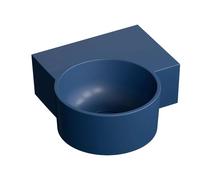 OMNIRES Ovo M+ - Lavabo 34x35 cm, sin rebosadero, sin orificio para grifo, derecha, azul mate OVO335UWPMB