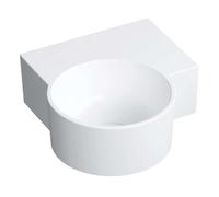 OMNIRES Ovo M+ - Lavabo 34x35 cm, sin rebosadero, sin orificio para grifo, derecha, blanco mate OVO335UWPBM