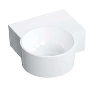 OMNIRES Ovo M+ - Lavabo 34x35 cm, sin rebosadero, sin orificio para grifo, derecha, blanco OVO335UWPBP