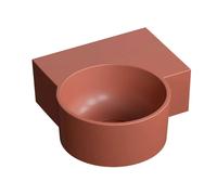OMNIRES Ovo M+ - Lavabo 34x35 cm, sin rebosadero, sin orificio para grifo, derecho, rojo OVO335UWPTE