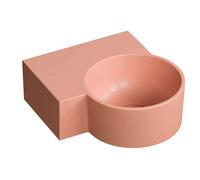 OMNIRES Ovo M+ - Lavabo 34x35 cm, sin rebosadero, sin orificio para grifo, izquierda, coral OVO335UWLCO