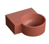 OMNIRES Ovo M+ - Lavabo 34x35 cm, sin rebosadero, sin orificio para grifo, izquierda, rojo OVO335UWLTE