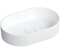 Omnires Ovo M+ lavabo 55x36 cm oval sobre encimera blanco mate OVOUNBM