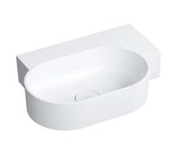 OMNIRES Ovo M+ - Lavabo 56x39 cm, sin rebosadero, sin orificio para grifo, derecha, blanco mate OVO555UWPBM