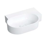 OMNIRES Ovo M+ - Lavabo 56x39 cm, sin rebosadero, sin orificio para grifo, derecha, blanco OVO555UWPBP