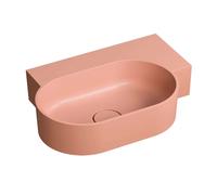 OMNIRES Ovo M+ - Lavabo 56x39 cm, sin rebosadero, sin orificio para grifo, derecho, coral OVO555UWPCO