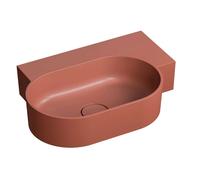 OMNIRES Ovo M+ - Lavabo 56x39 cm, sin rebosadero, sin orificio para grifo, derecho, rojo OVO555UWPTE