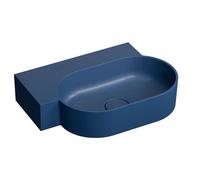 OMNIRES Ovo M+ - Lavabo 56x39 cm, sin rebosadero, sin orificio para grifo, izquierda, azul mate OVO555UWLMB