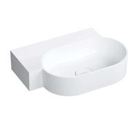 OMNIRES Ovo M+ - Lavabo 56x39 cm, sin rebosadero, sin orificio para grifo, izquierda, blanco OVO555UWLBP