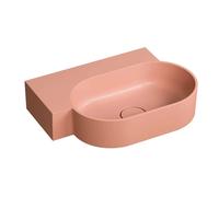 OMNIRES Ovo M+ - Lavabo 56x39 cm, sin rebosadero, sin orificio para grifo, izquierda, coral OVO555UWLCO