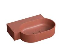 OMNIRES Ovo M+ - Lavabo 56x39 cm, sin rebosadero, sin orificio para grifo, izquierda, rojo OVO555UWLTE