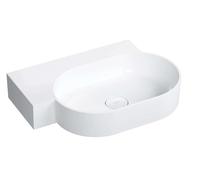 OMNIRES Ovo M+ - Lavabo 65x45 cm, sin rebosadero, sin orificio para grifo, izquierda, blanco OVO645UWLBP