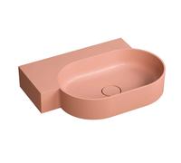 OMNIRES Ovo M+ - Lavabo 65x45 cm, sin rebosadero, sin orificio para grifo, izquierda, coral OVO645UWLCO