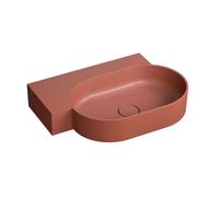 OMNIRES Ovo M+ - Lavabo 65x45 cm, sin rebosadero, sin orificio para grifo, izquierda, rojo OVO645UWLTE