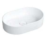 OMNIRES Ovo M+ - Lavabo sobre encimera 55x36 cm, sin rebosadero, blanco OVOUNBP