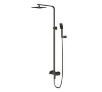 OMNIRES Parma - Conjunto de ducha con grifo, 20x20 cm, 3 chorros, grafito cepillado PM7444GR