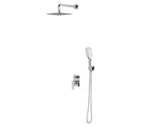 OMNIRES Parma - Conjunto de ducha con grifo empotrado, con cuerpo, 25x25 cm, 3 chorros, cromado SYSPM10CR