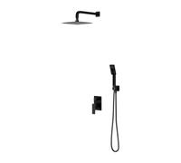 OMNIRES Parma - Conjunto de ducha con grifo empotrado, con cuerpode montaje, 20x20 cm, 3 chorros, negro mate SYSPM10BL