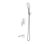 Omnires Parma conjunto de ducha empotrado cromo-blanco SYSPMW01CRB